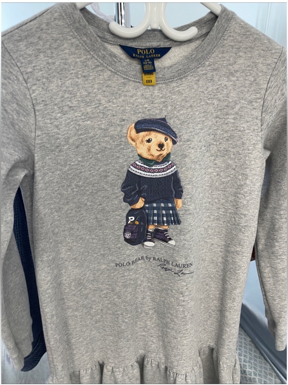 RALPH LAUREN Blue Label | Girls Polo Bear Fleece Dress Sz